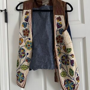 Double D Ranch Denim and Brown Vest